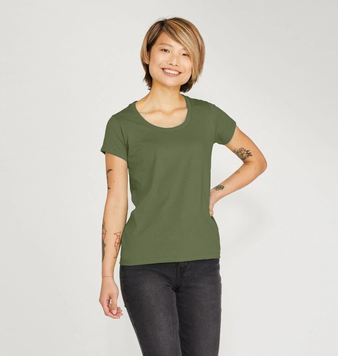 🇬🇧 Empty Canvas - Women's Organic Scoop Neck T-shirt (Dark)