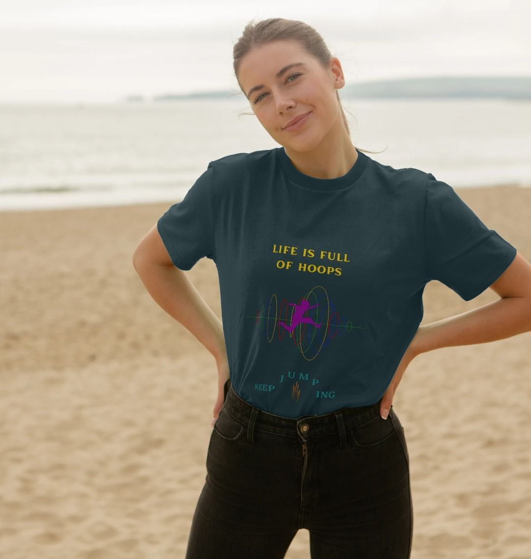 π¬π§ Life Is Full Of Hoops Keep Jumping - Unisex Organic Cotton T-Shirt