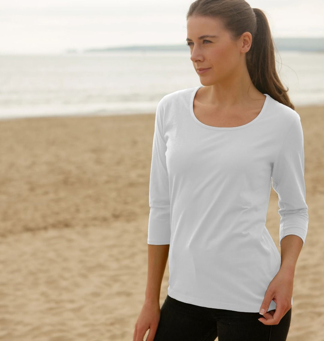🇬🇧 Empty Canvas - Women's Organic 3/4 Sleeve T-shirt