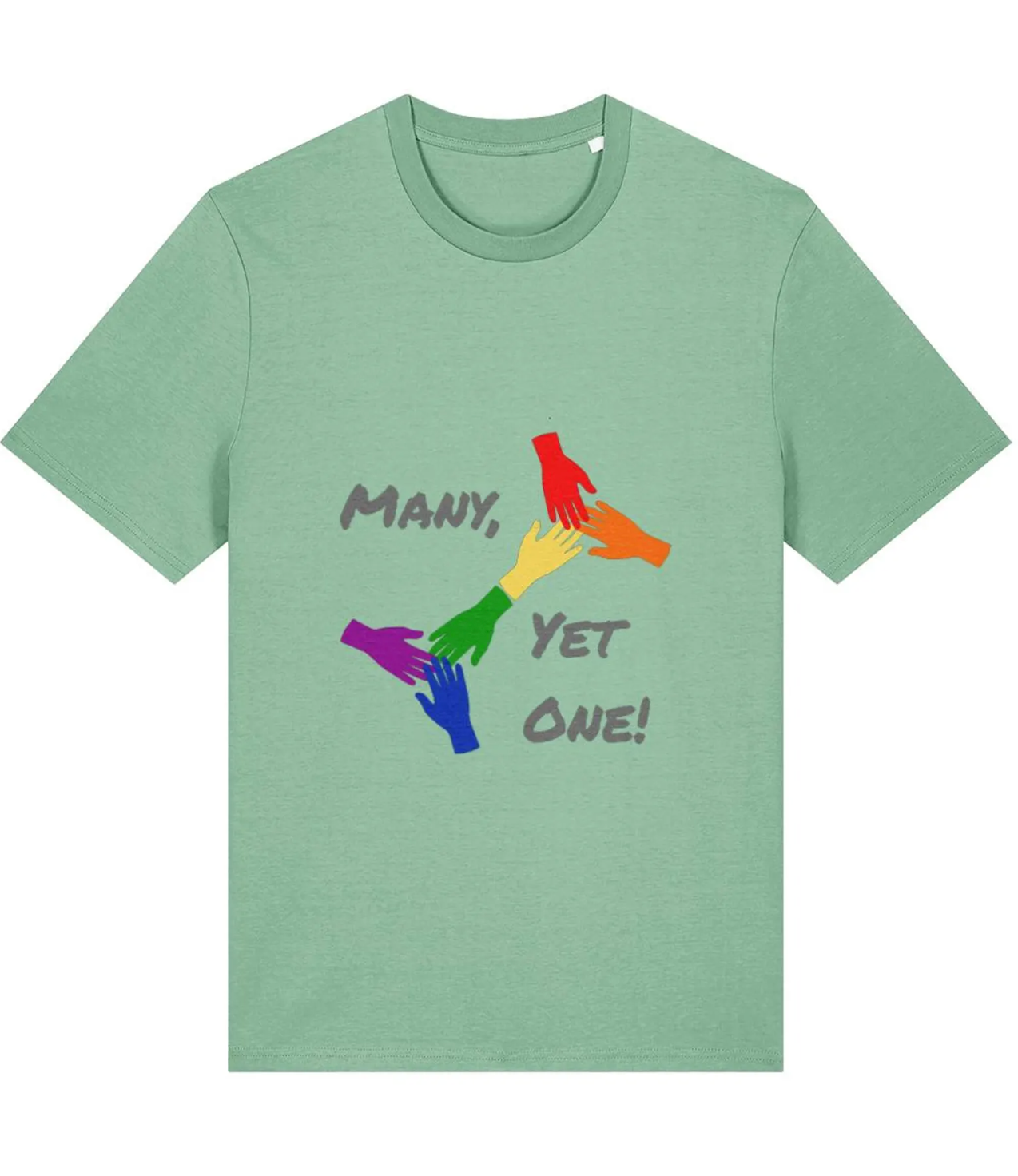 Organic Cotton Many Yet One Pride Rainbow T-Shirt - LGBTQ+ Unisex Tee