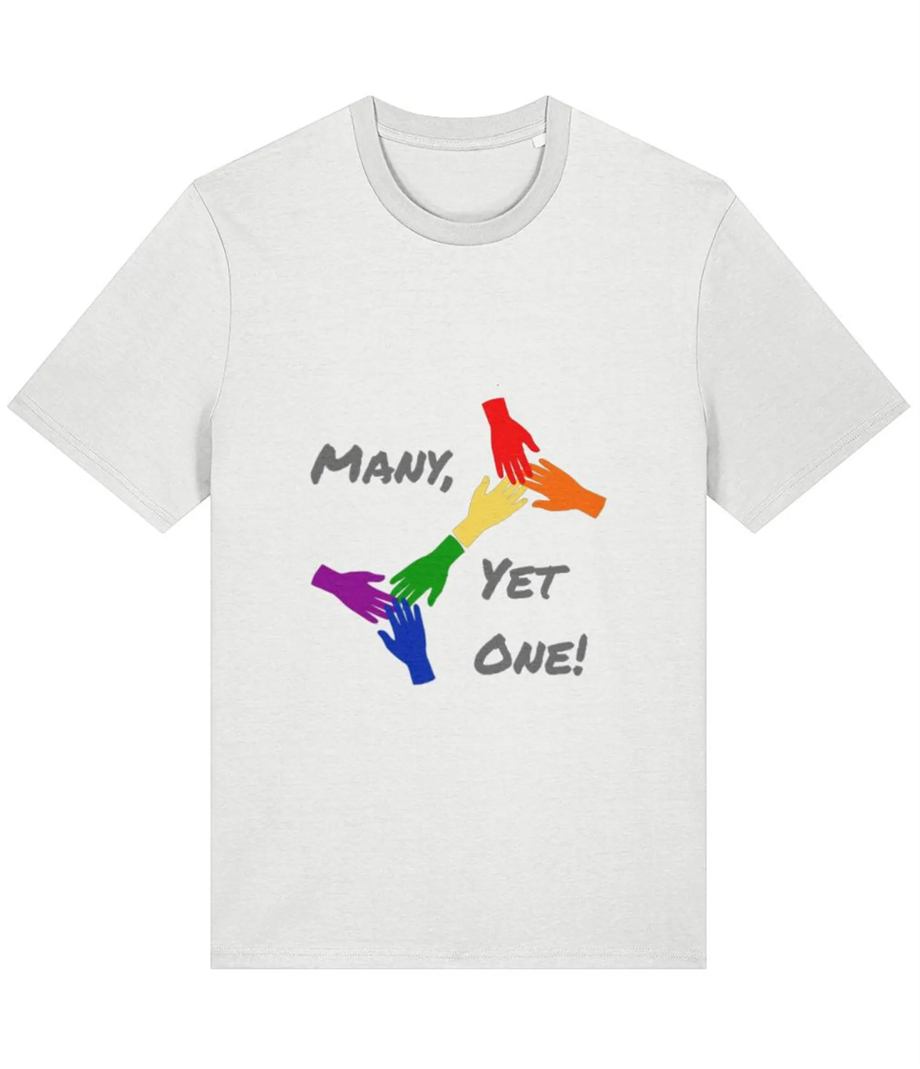Organic Cotton Many Yet One Pride Rainbow T-Shirt - LGBTQ+ Unisex Tee