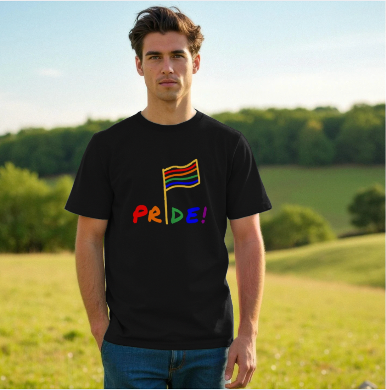 Organic Cotton Pride Rainbow T-Shirt - LGBTQ+ Unisex Tee