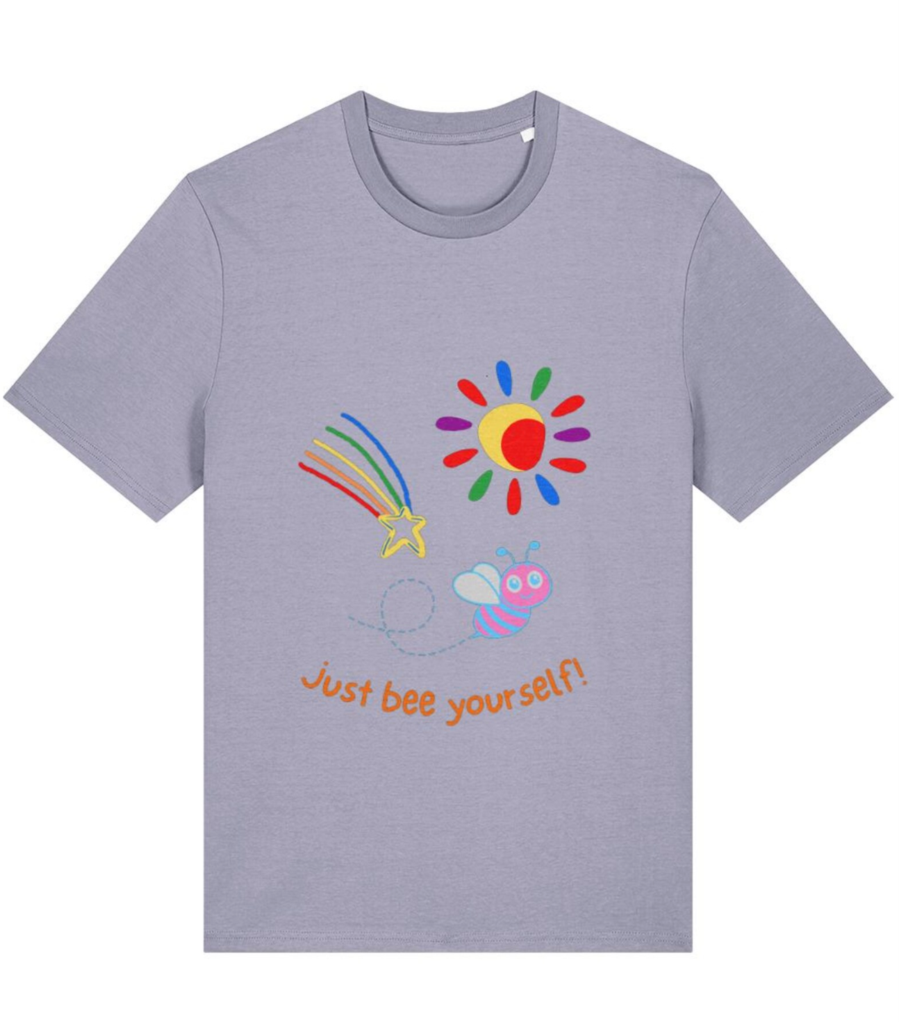 Organic Cotton Just Bee Yourself Trans Pride Rainbow T-Shirt - LGBTQ+ Unisex Tee