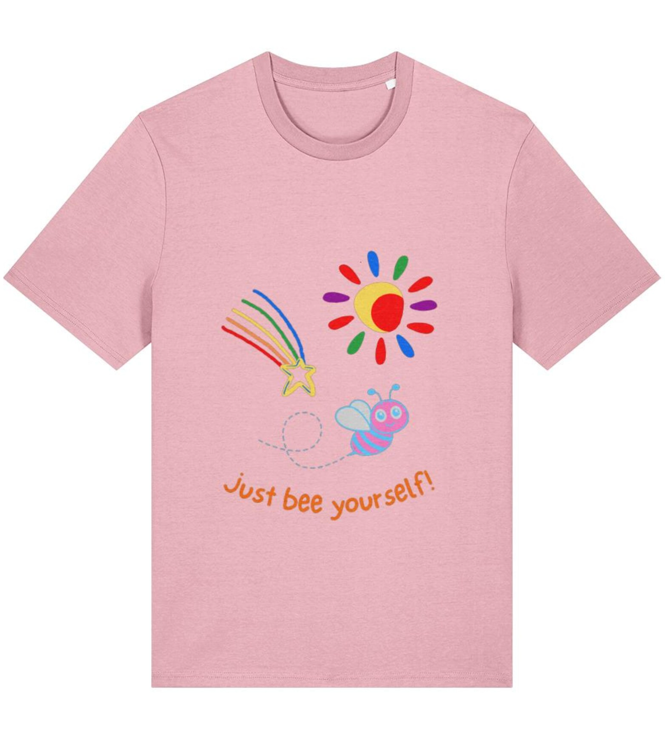Organic Cotton Just Bee Yourself Trans Pride Rainbow T-Shirt - LGBTQ+ Unisex Tee