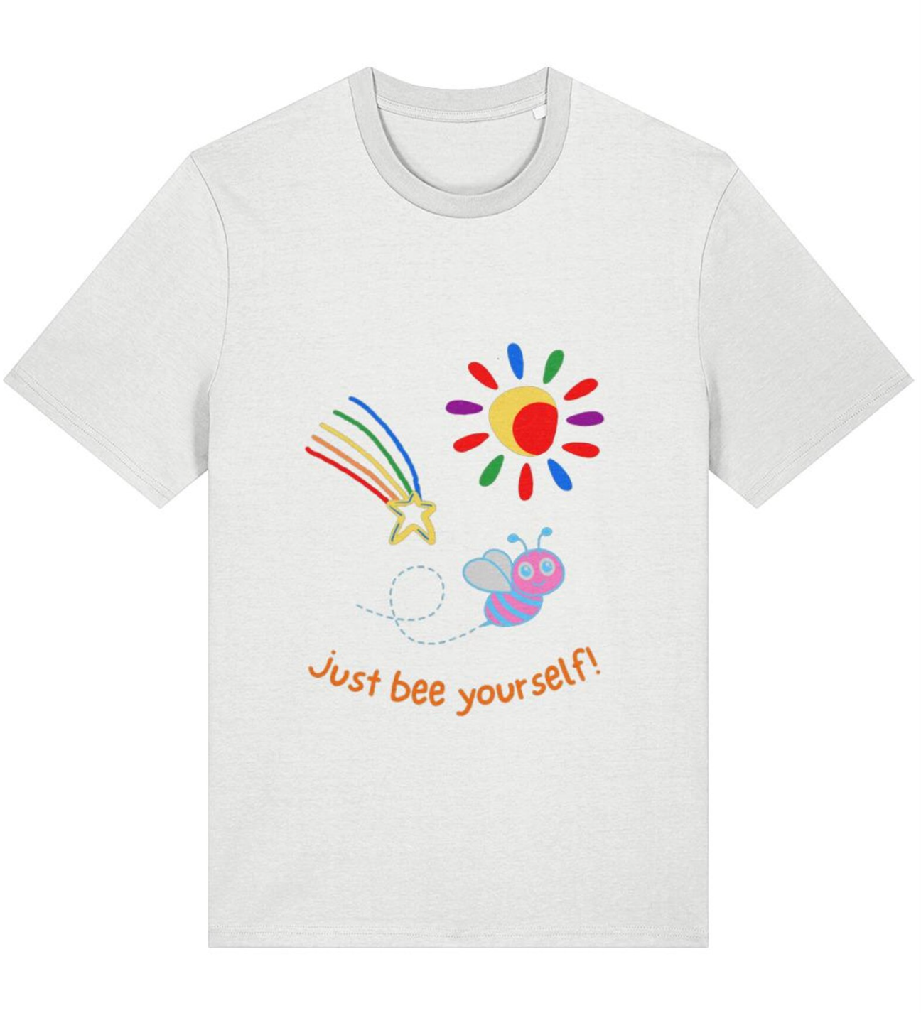 Organic Cotton Just Bee Yourself Trans Pride Rainbow T-Shirt - LGBTQ+ Unisex Tee