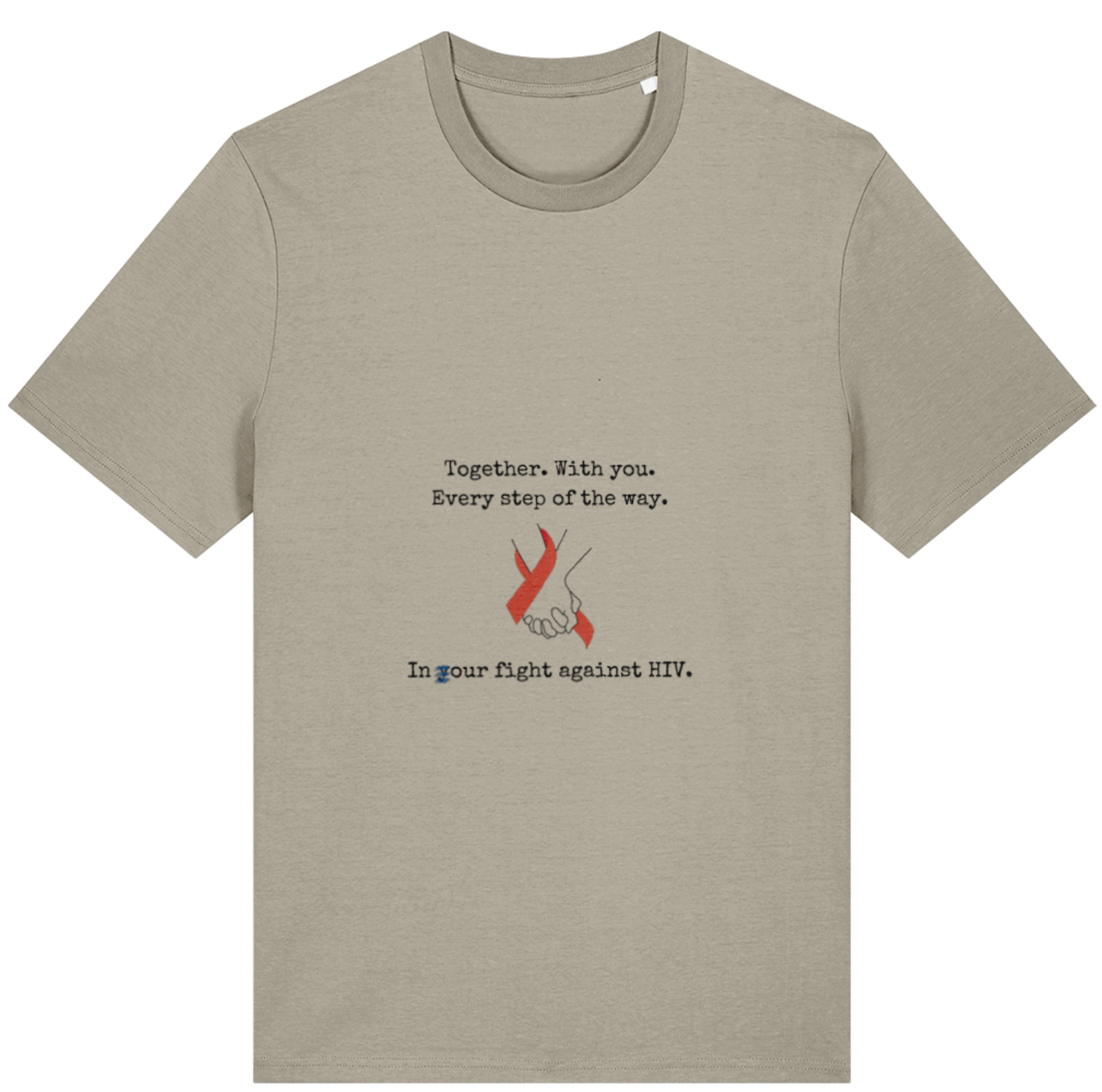 Organic Cotton Together With You Positive HIV Message - Unisex Tee