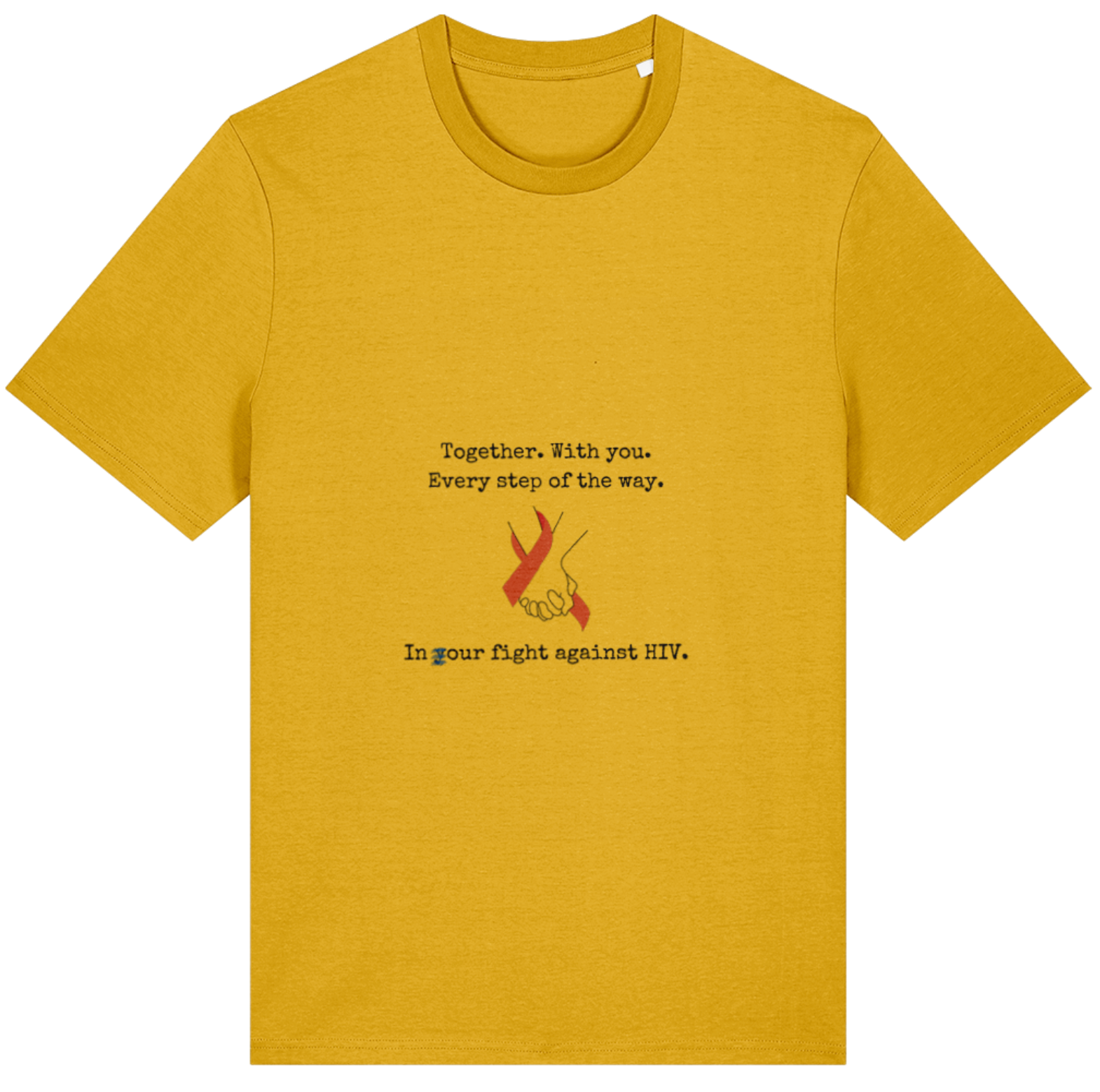 Organic Cotton Together With You Positive HIV Message - Unisex Tee