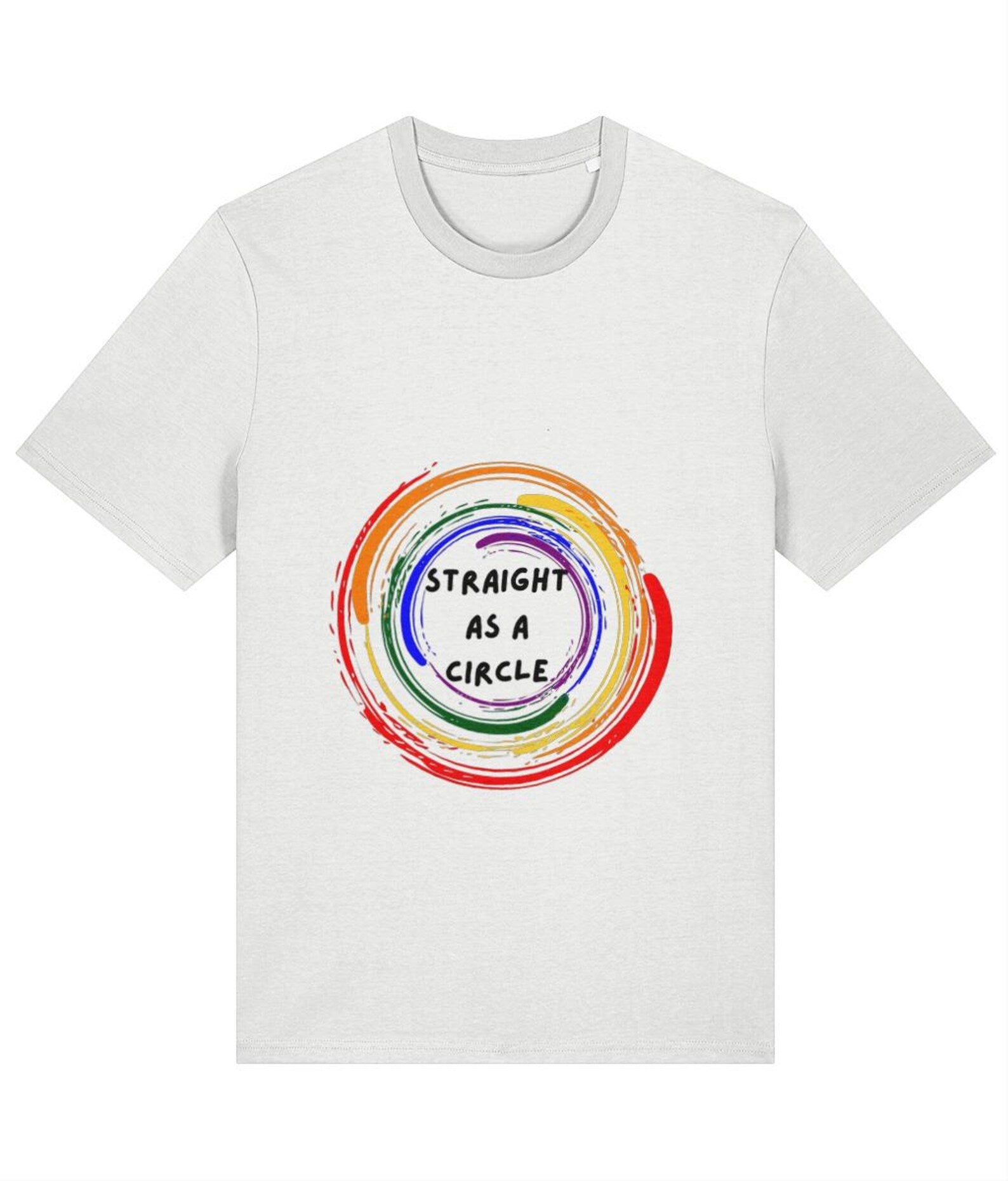 Organic Cotton Straight As A Circle Pride Rainbow T-Shirt - LGBTQ+ Unisex Tee