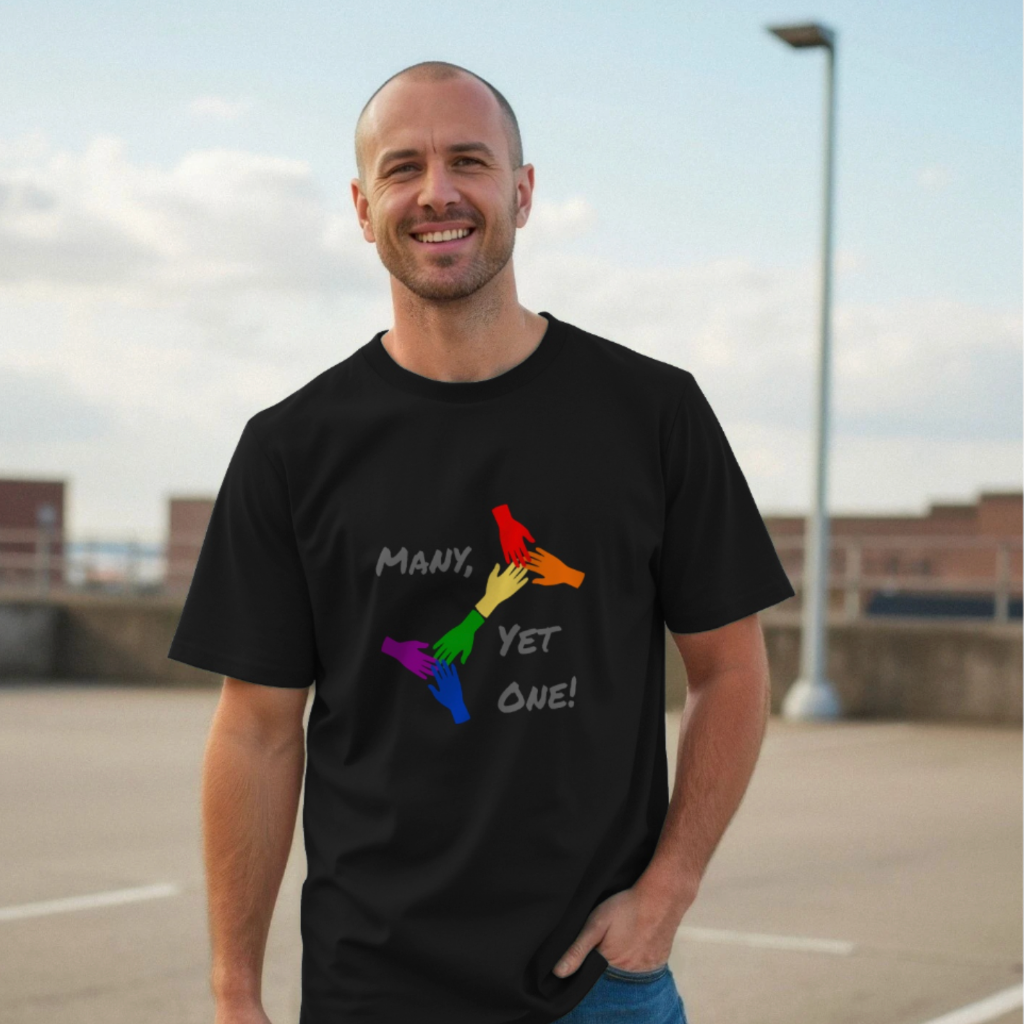Organic Cotton Many Yet One Pride Rainbow T-Shirt - LGBTQ+ Unisex Tee