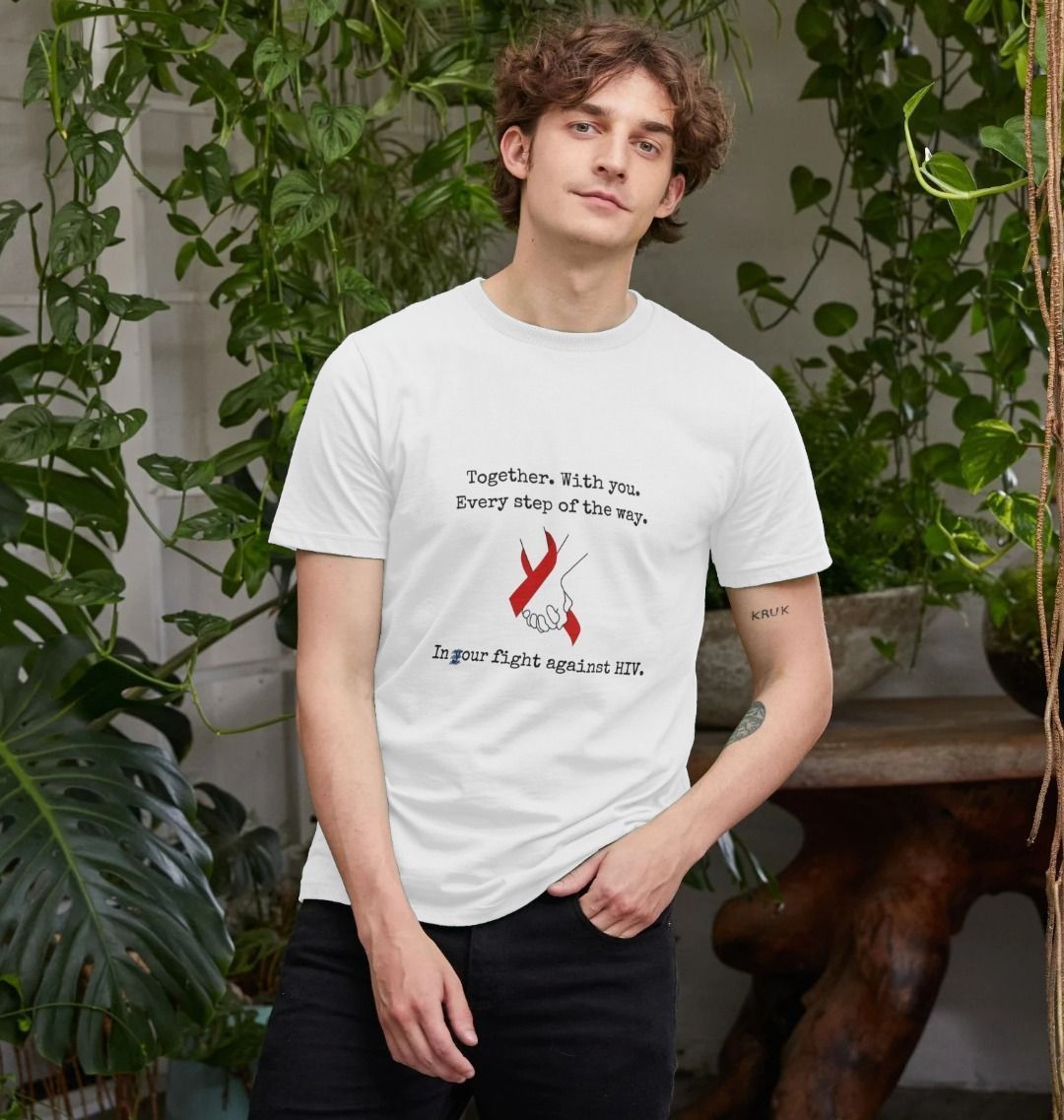 🇬🇧 United Against HIV (Light) - Unisex Organic Cotton T-Shirt