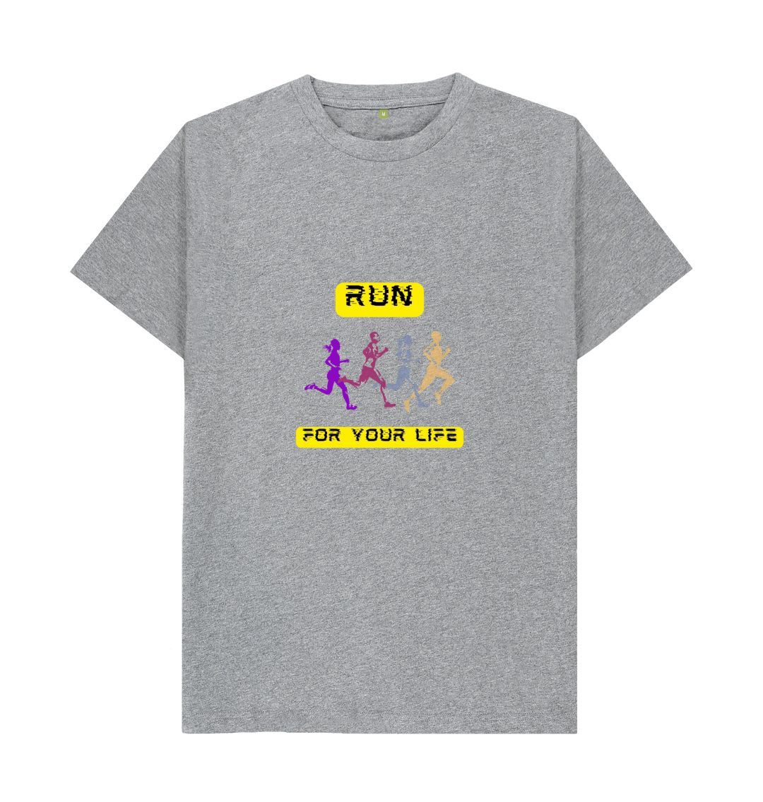 Athletic Grey \\\\ud83c\\\\uddec\\\\ud83c\\\\udde7 Run For Your Life - Unisex Organic Cotton T-Shirt
