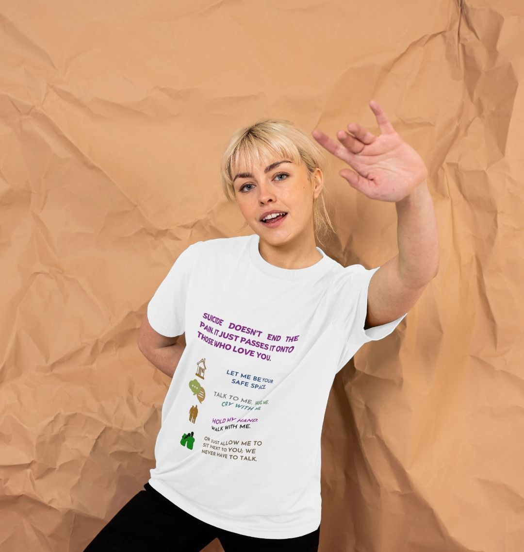 π¬π§ Suicide Doesn't End The Pain It Just Passes It Onto Those Who Love You (Light) - Unisex Organic Cotton T-Shirt