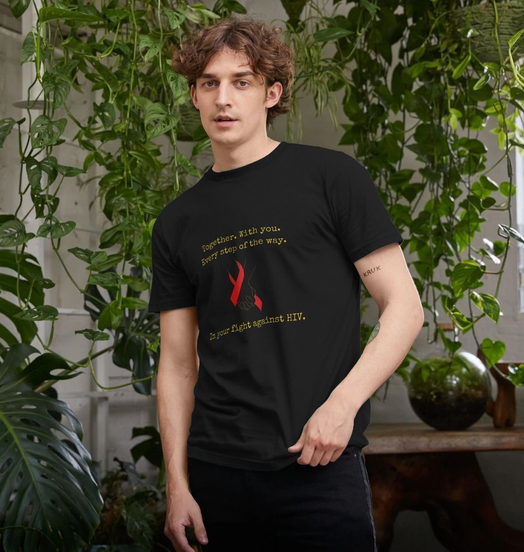 🇬🇧 United Against HIV (Dark) - Unisex Organic Cotton T-Shirt