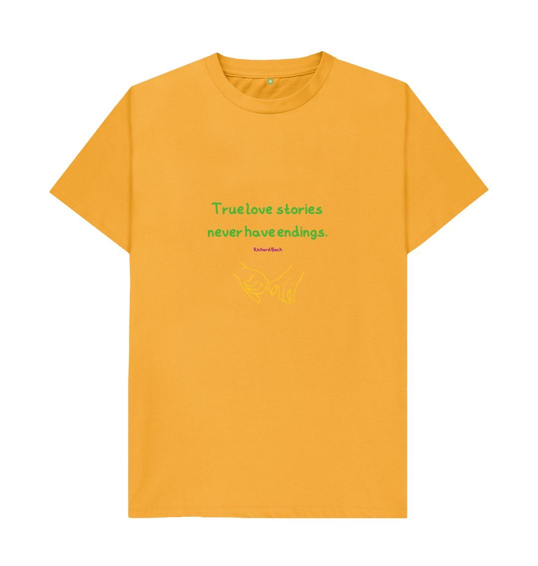 Mustard \\ud83c\\uddec\\ud83c\\udde7 True Love Stories Never Have Endings - Unisex Organic Cotton T-Shirt