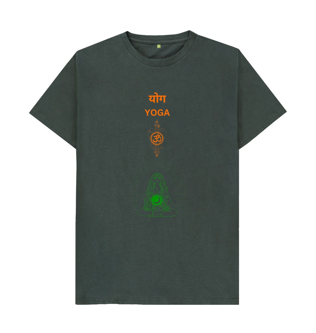 Dark Grey \ud83c\uddec\ud83c\udde7 Yoga Om - Unisex Organic Cotton T-Shirt