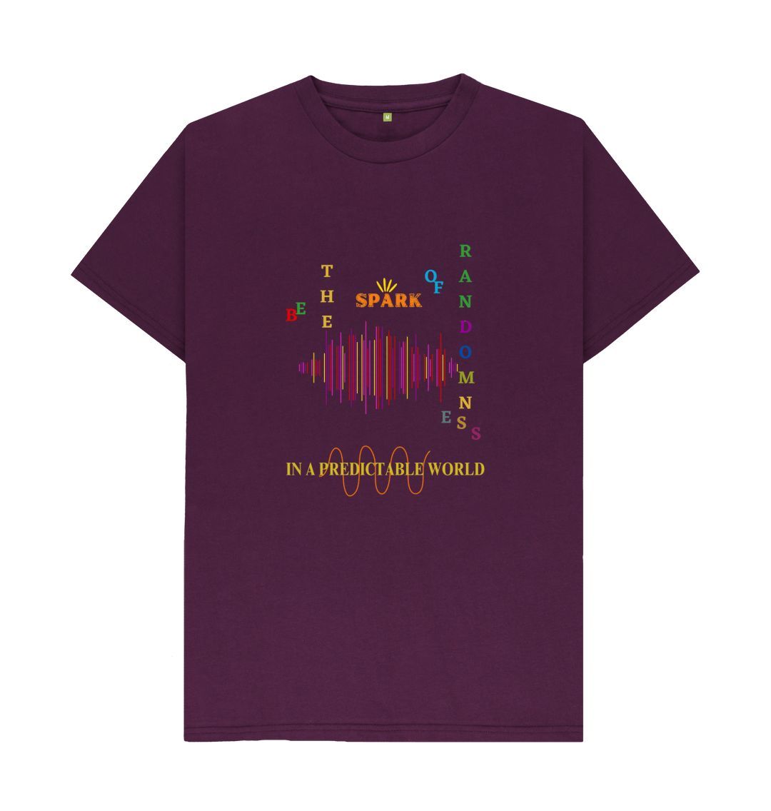 Purple \ud83c\uddec\ud83c\udde7 Be The Spark of Randomness In a Predictable World - Unisex Organic Cotton T-Shirt