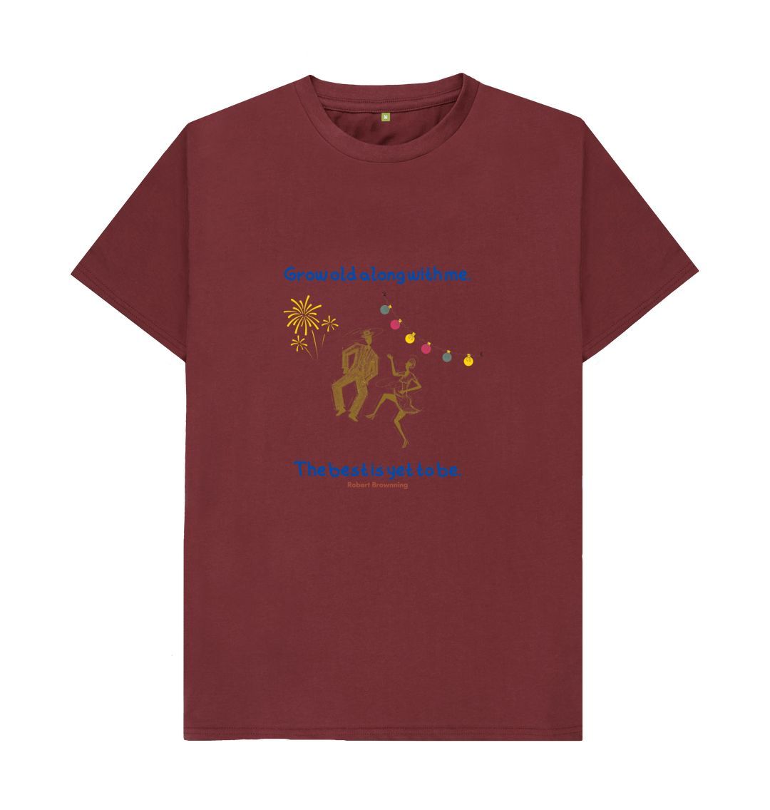 Red Wine \ud83c\uddec\ud83c\udde7 Grow Old With Me The Best Is Yet To Be - Unisex Organic Cotton T-Shirt