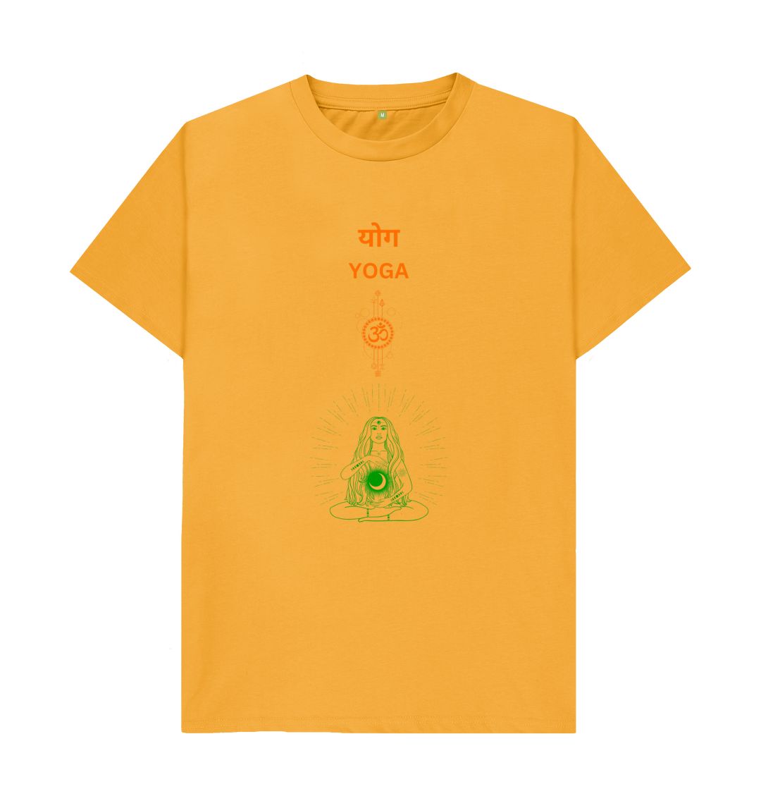 Mustard \ud83c\uddec\ud83c\udde7 Yoga Om - Unisex Organic Cotton T-Shirt