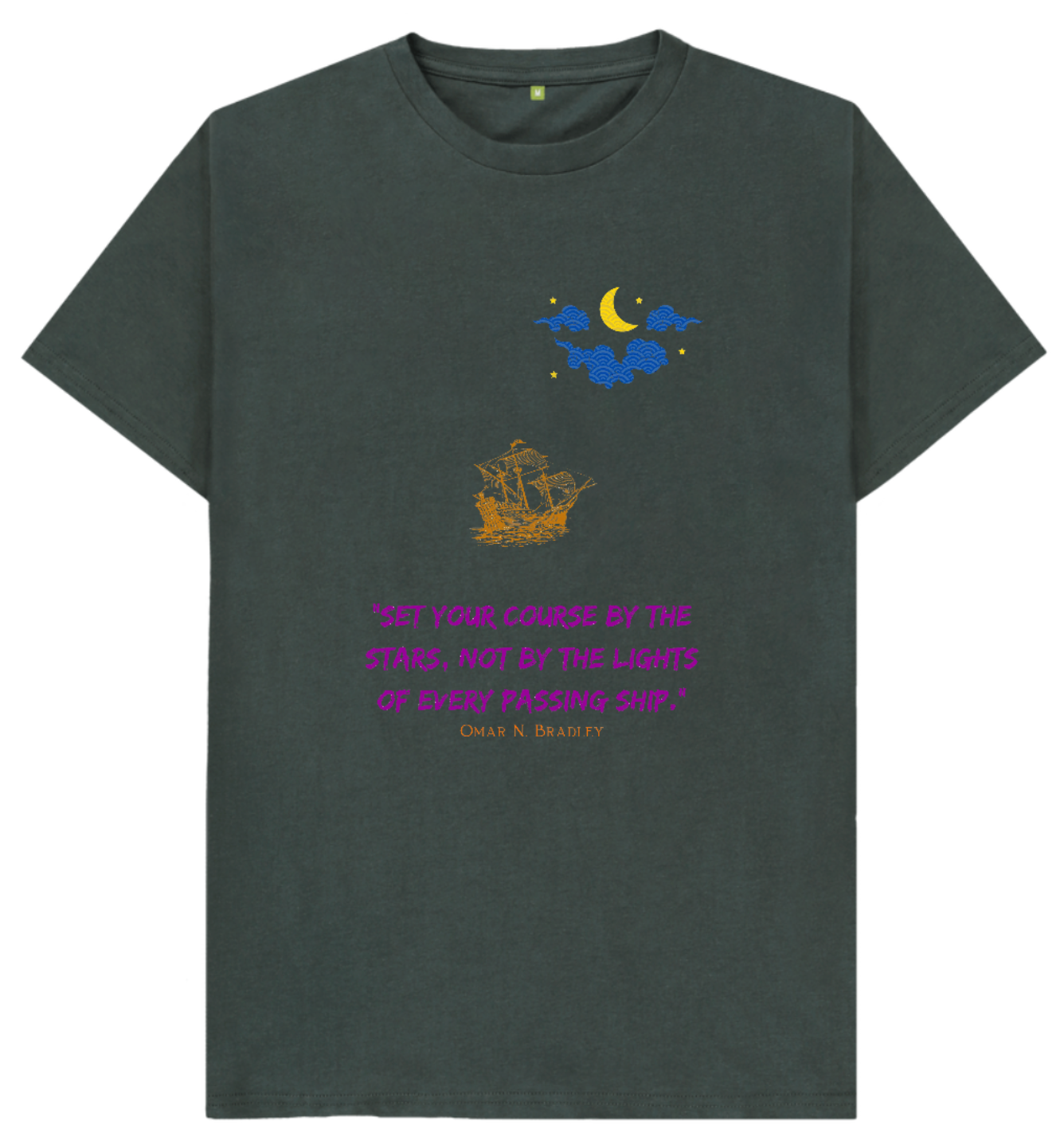 🇬🇧 Set Your Course By the Stars Not By The Lights Of Every Passing Ship - Unisex Organic Cotton T-Shirt