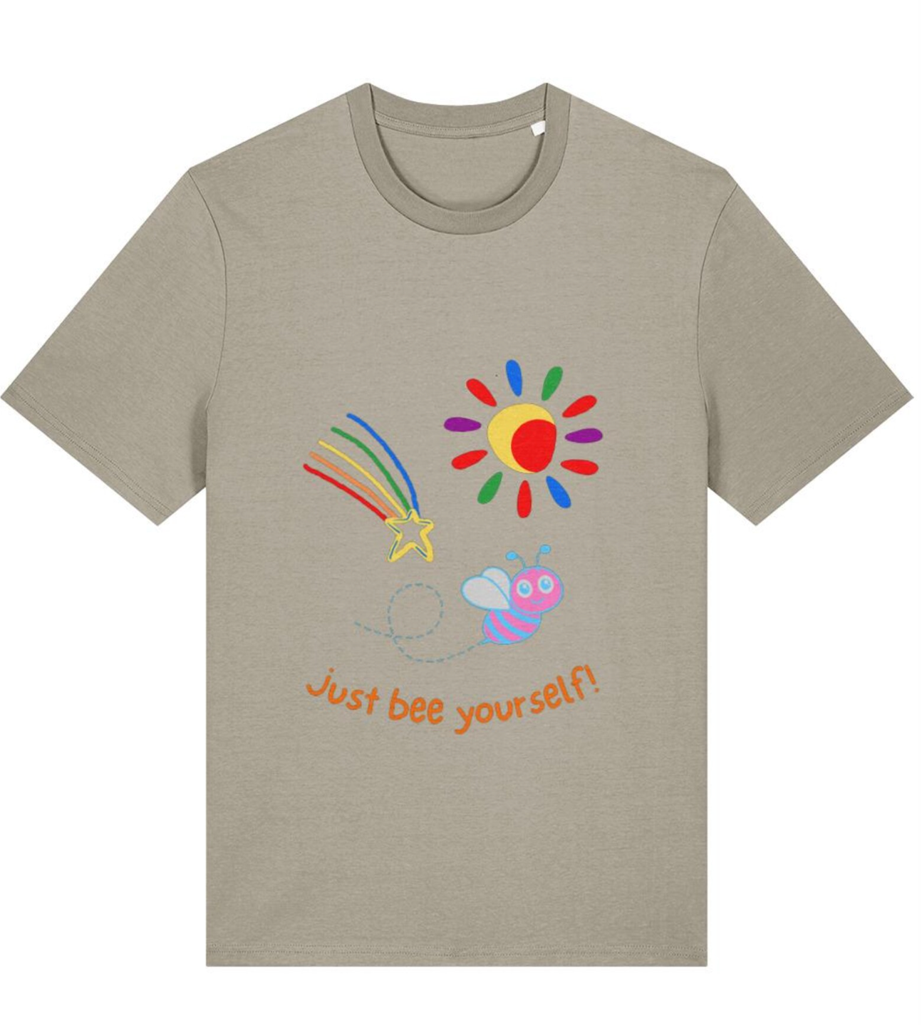 Organic Cotton Just Bee Yourself Trans Pride Rainbow T-Shirt - LGBTQ+ Unisex Tee