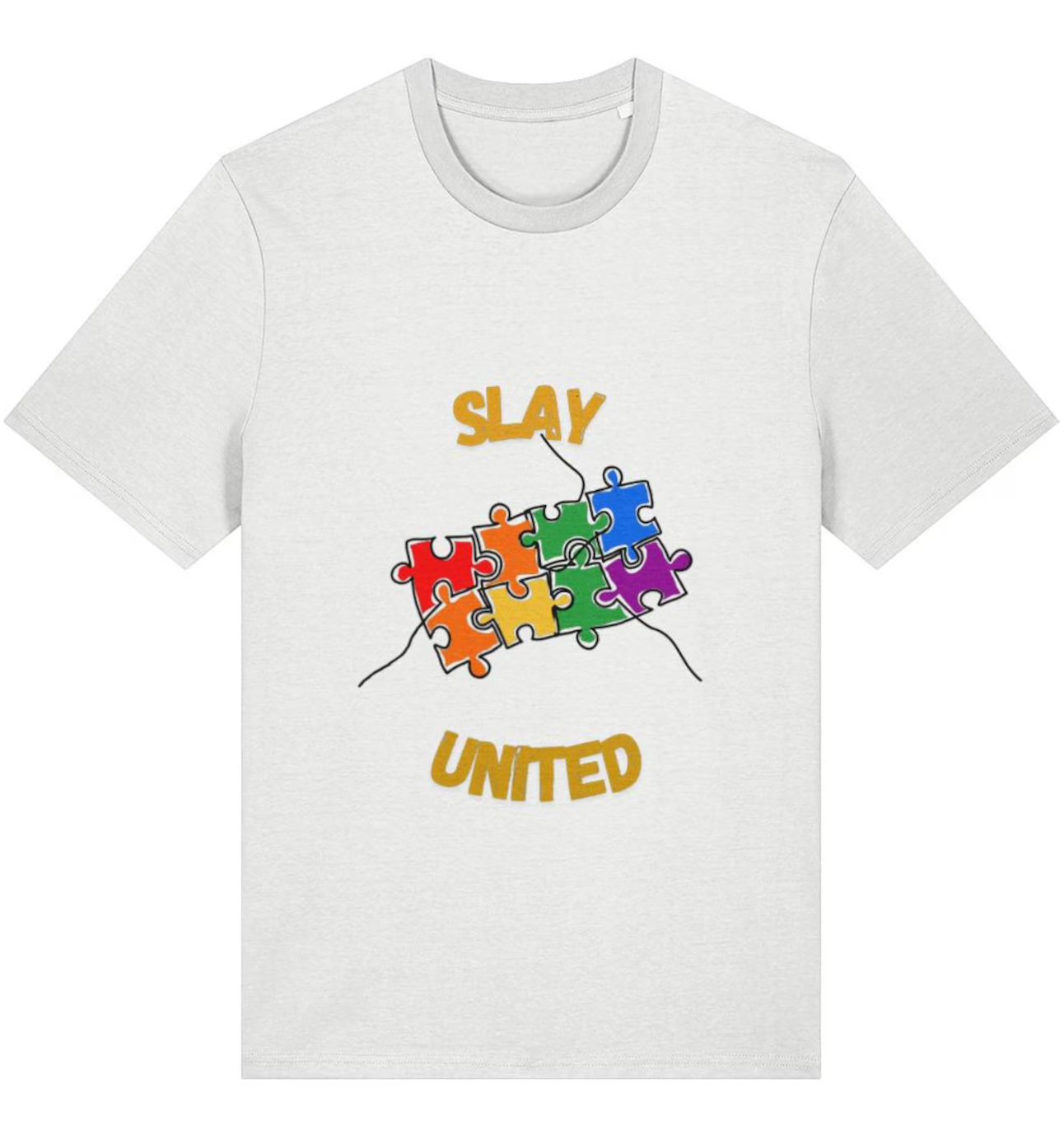 Organic Cotton Slay United Pride Rainbow T-Shirt - LGBTQ+ Unisex Tee