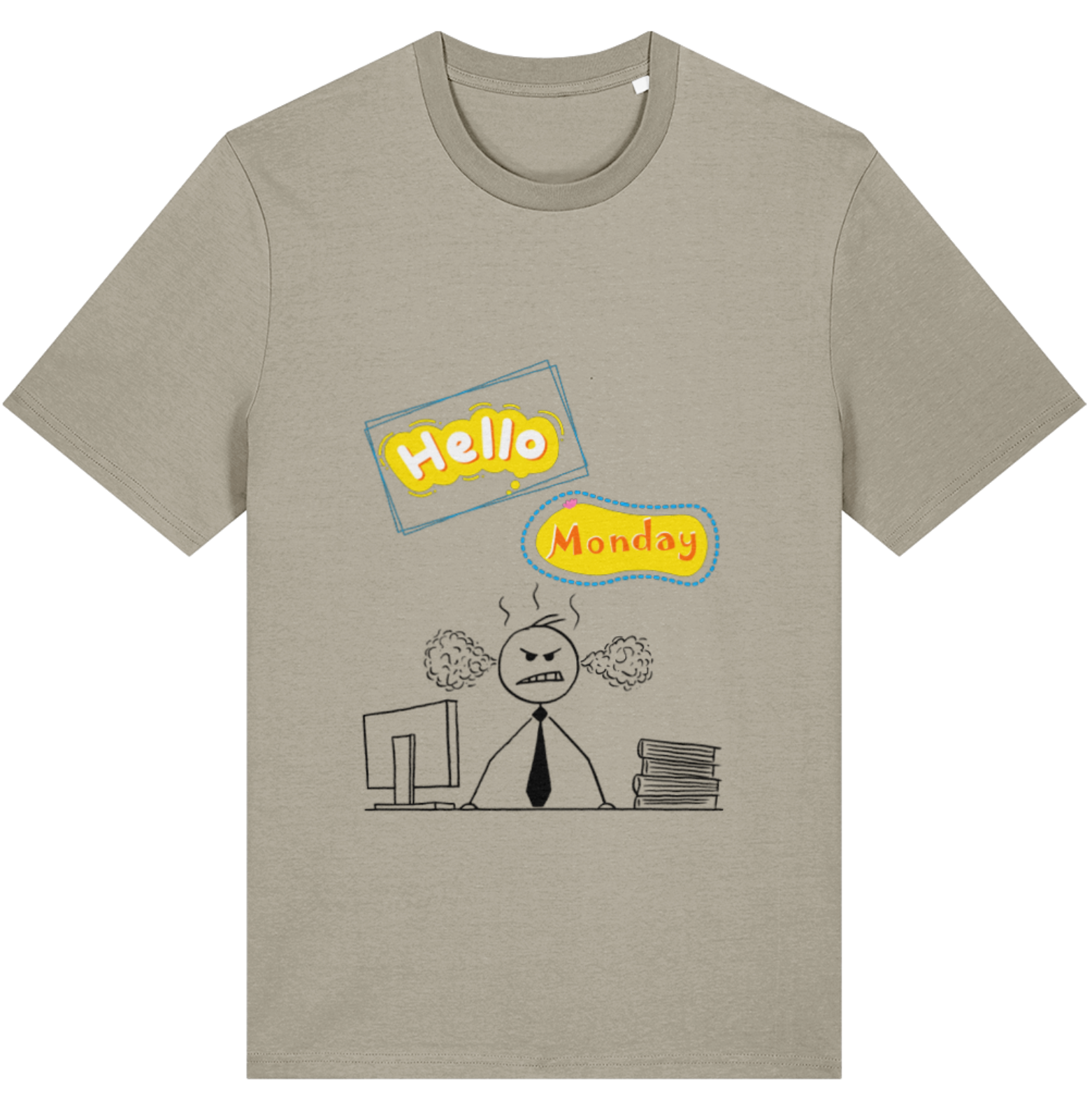 Organic Cotton Funny Hello Monday - Unisex Tee