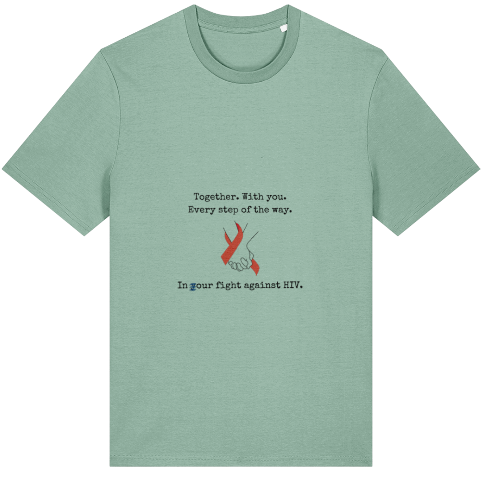Organic Cotton Together With You Positive HIV Message - Unisex Tee
