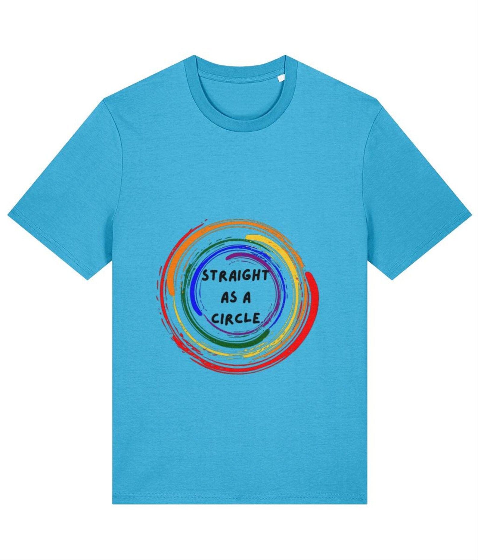 Organic Cotton Straight As A Circle Pride Rainbow T-Shirt - LGBTQ+ Unisex Tee