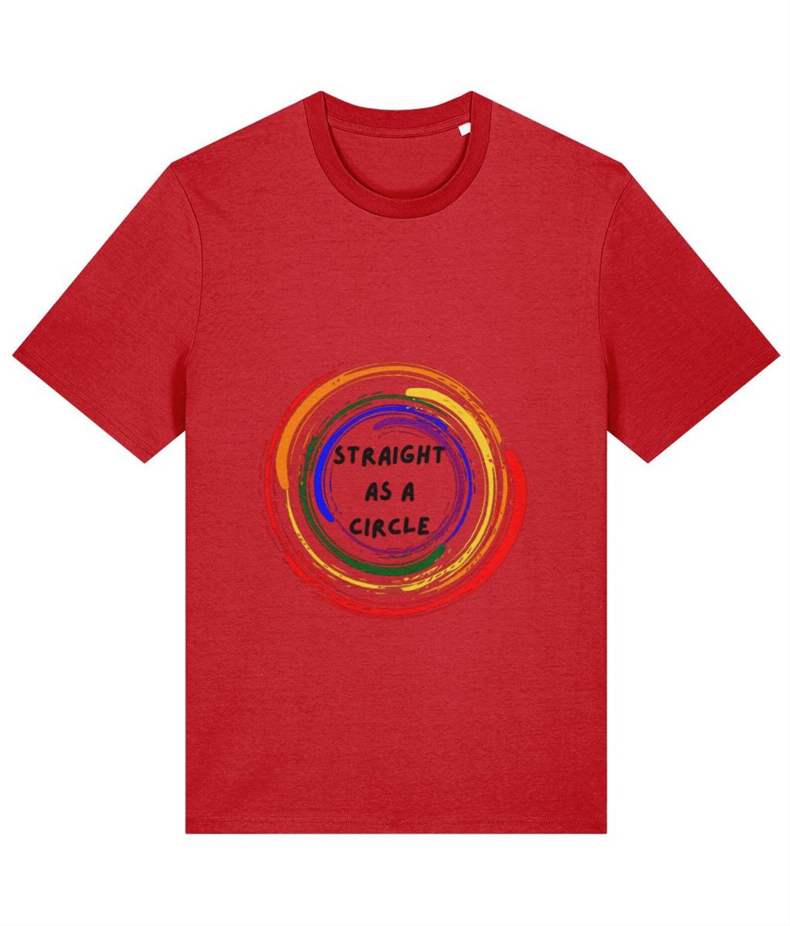 Organic Cotton Straight As A Circle Pride Rainbow T-Shirt - LGBTQ+ Unisex Tee
