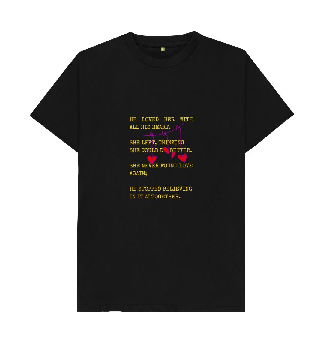 Black \ud83c\uddec\ud83c\udde7 Unrequited Love (Dark) - Unisex Organic Cotton T-Shirt