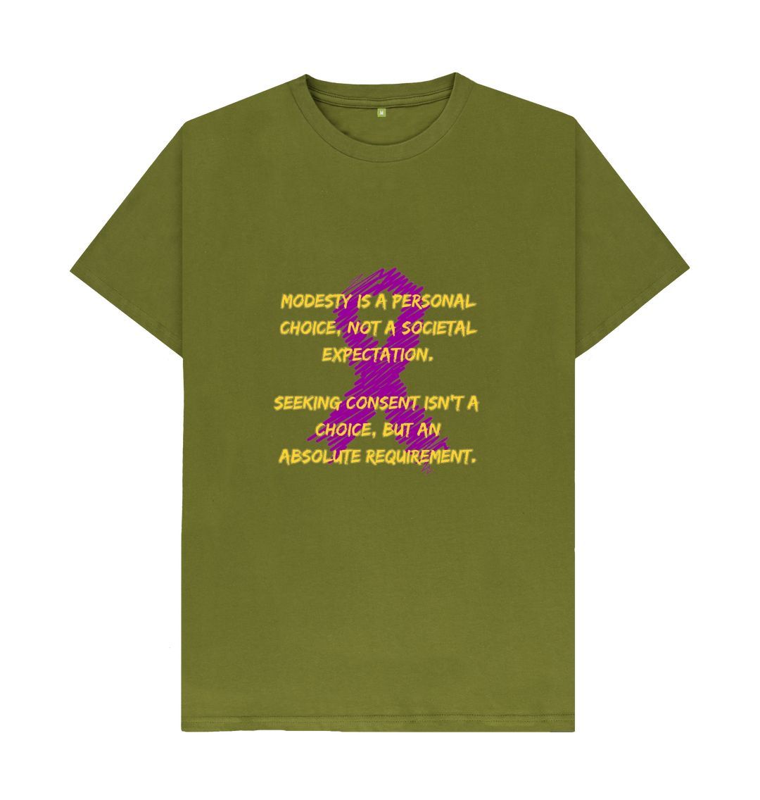 Moss Green \ud83c\uddec\ud83c\udde7 Modesty Is A Personal Choice (Dark) - Unisex Organic Cotton T-Shirt