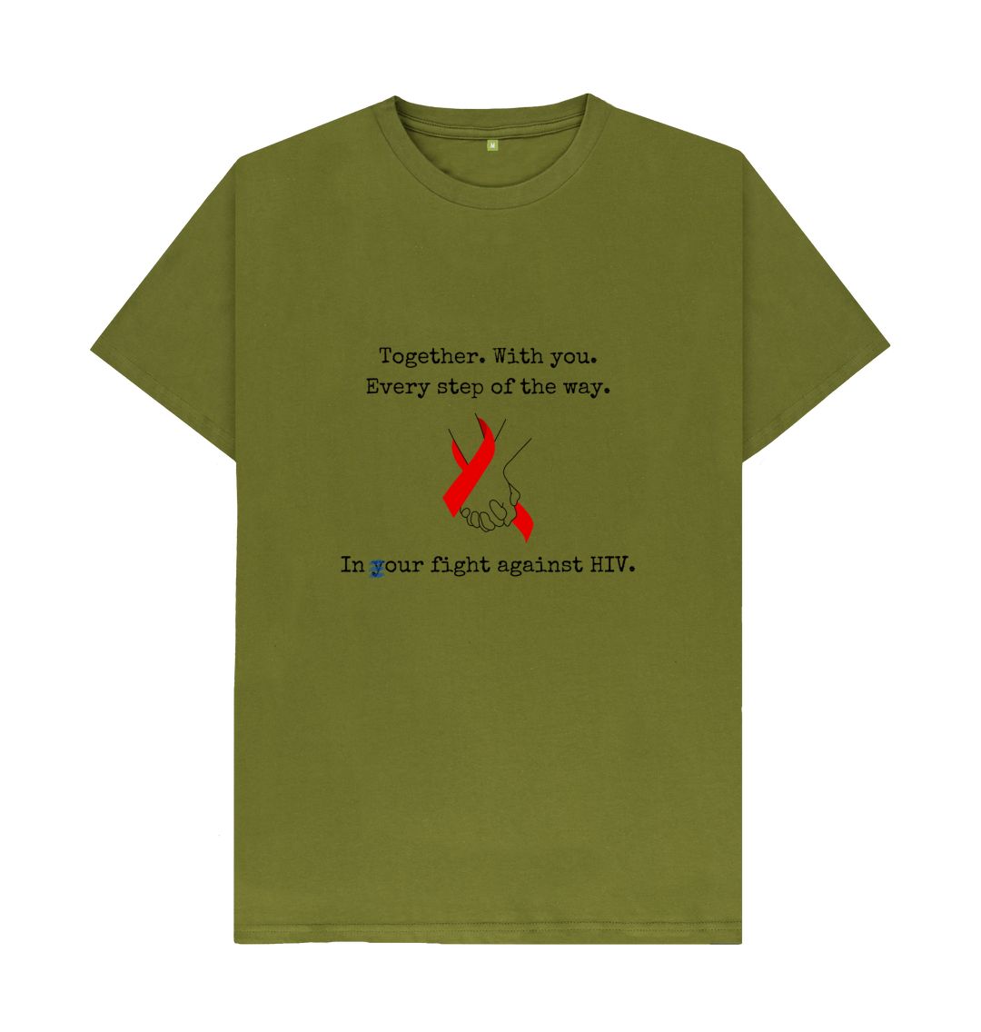 Moss Green \\\\ud83c\\\\uddec\\\\ud83c\\\\udde7 United Against HIV (Light) - Unisex Organic Cotton T-Shirt