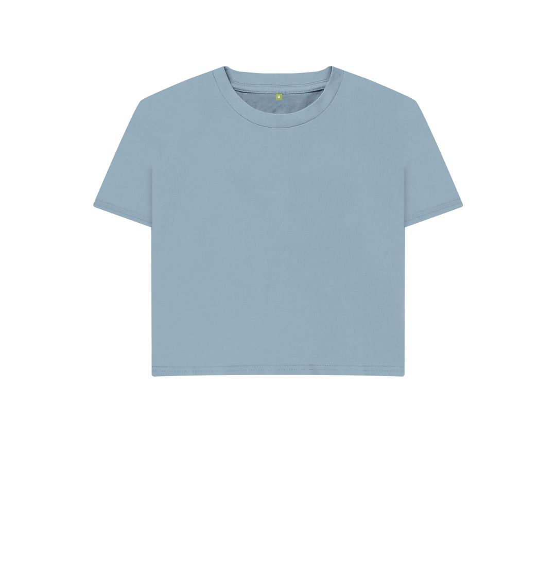 Stone Blue \\ud83c\\uddec\\ud83c\\udde7 Empty Canvas - Women's Organic Boxy Tee
