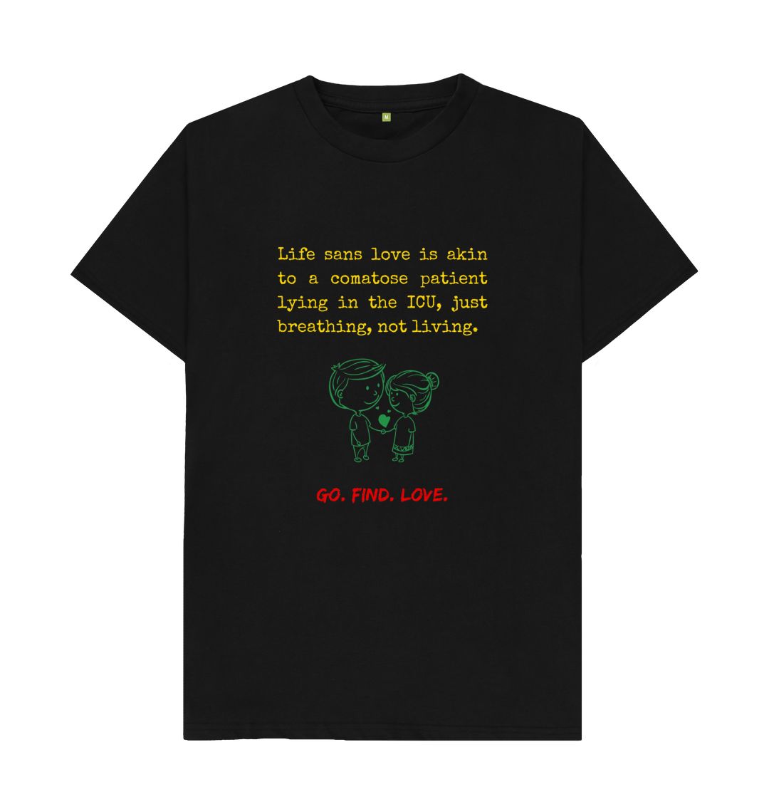 Black \ud83c\uddec\ud83c\udde7 Go Find Love (Dark) - Unisex Organic Cotton T-Shirt