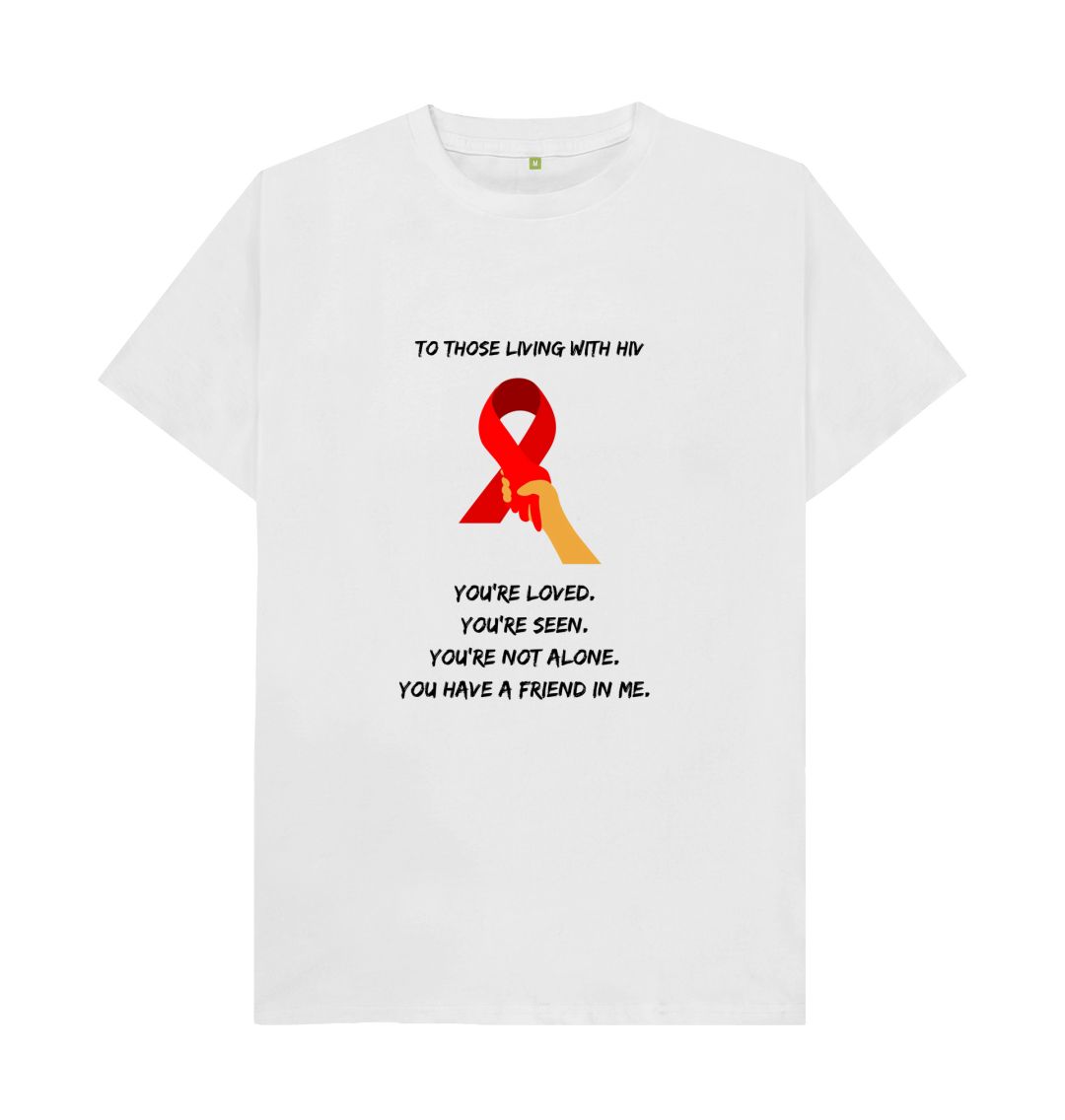 White \ud83c\uddec\ud83c\udde7 HIV Outreach (Light) - Unisex Organic Cotton T-Shirt