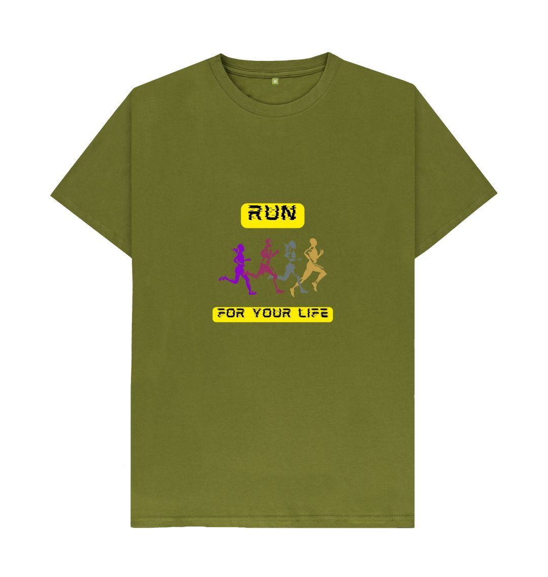 Moss Green \\\\ud83c\\\\uddec\\\\ud83c\\\\udde7 Run For Your Life - Unisex Organic Cotton T-Shirt