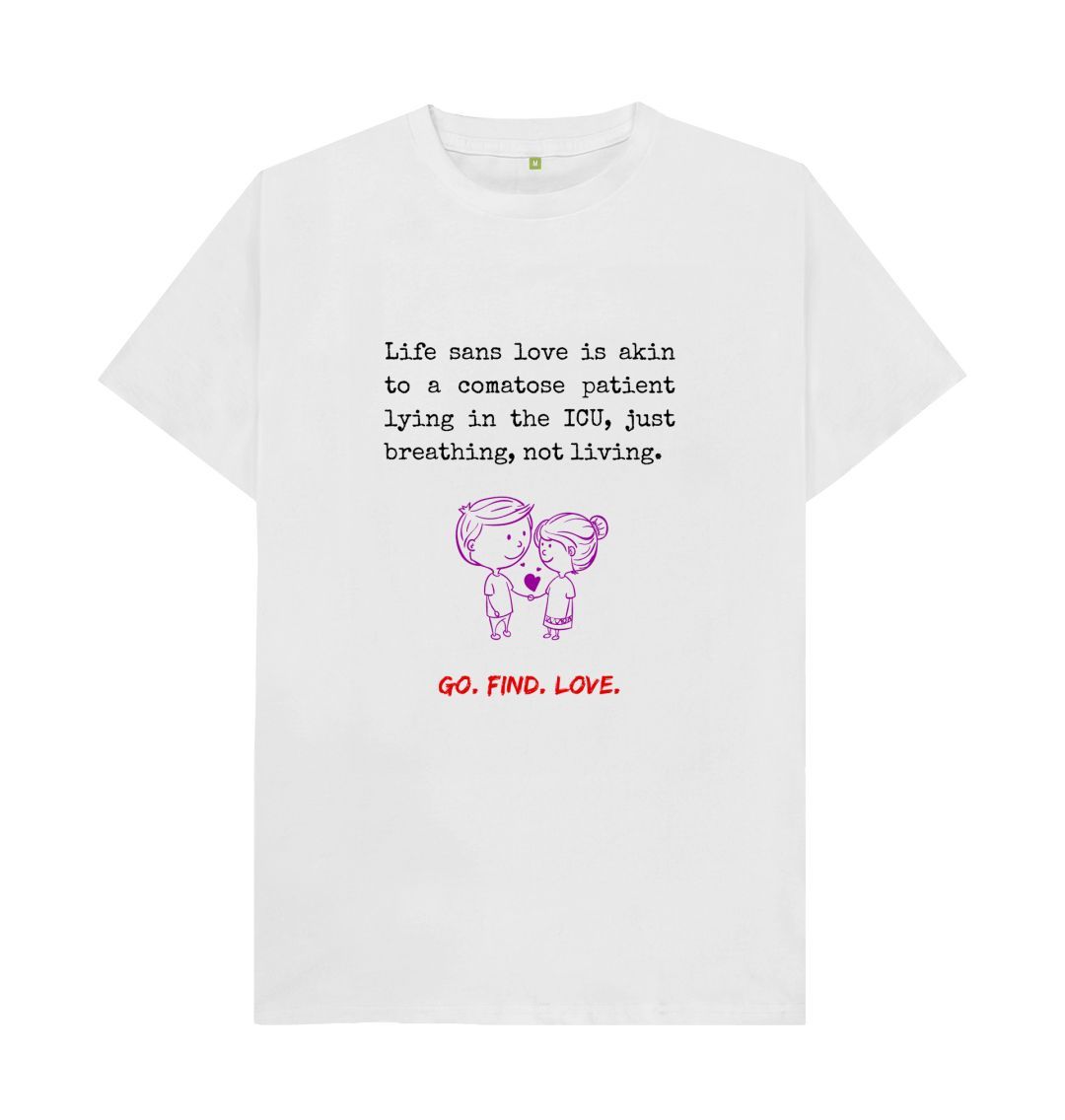 White \ud83c\uddec\ud83c\udde7 Go Find Love (Light) - Unisex Organic Cotton T-Shirt