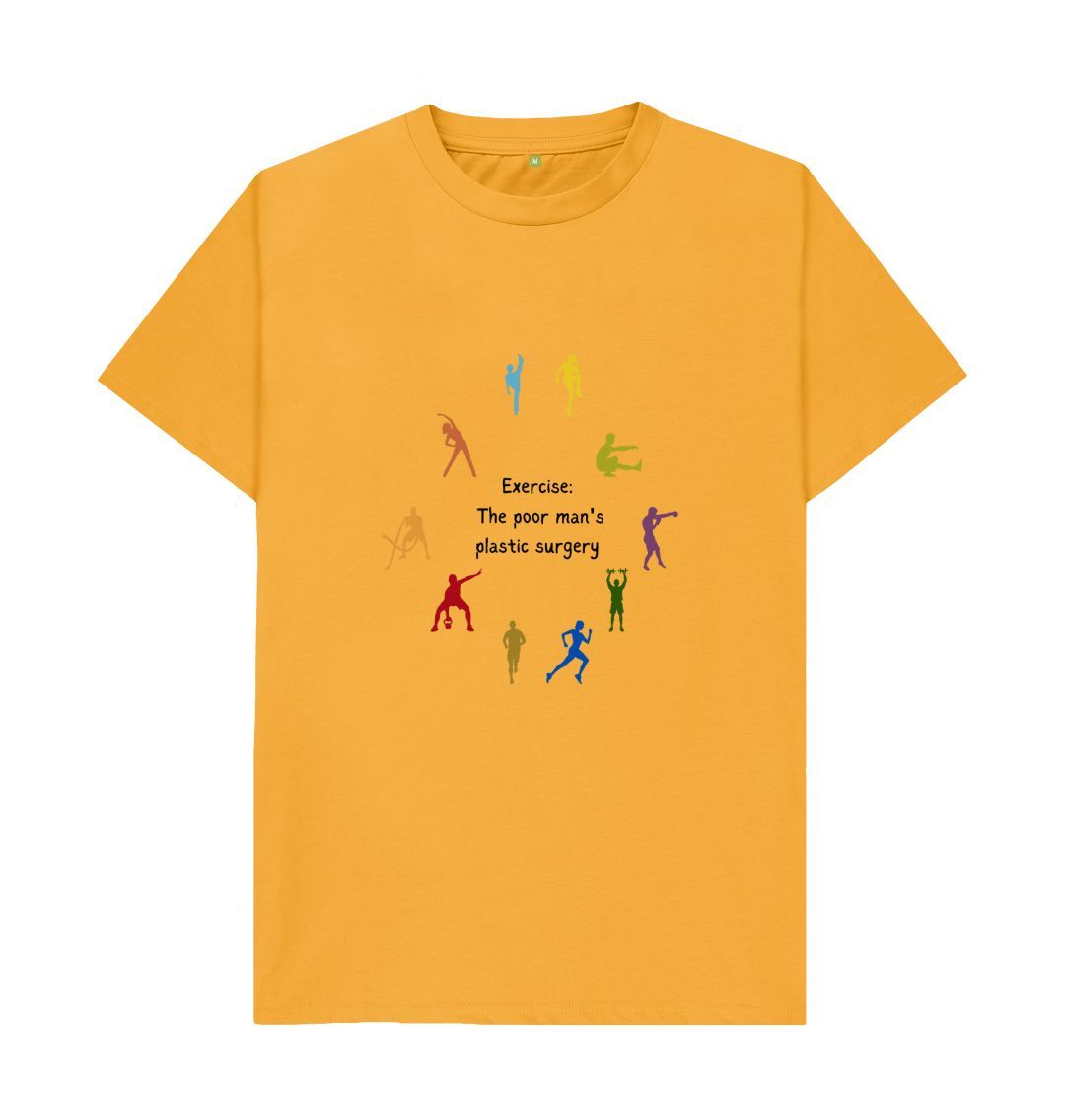 Mustard \ud83c\uddec\ud83c\udde7 Exercise The Poor Man's Plastic Surgery (Light) - Unisex Organic Cotton T-Shirt