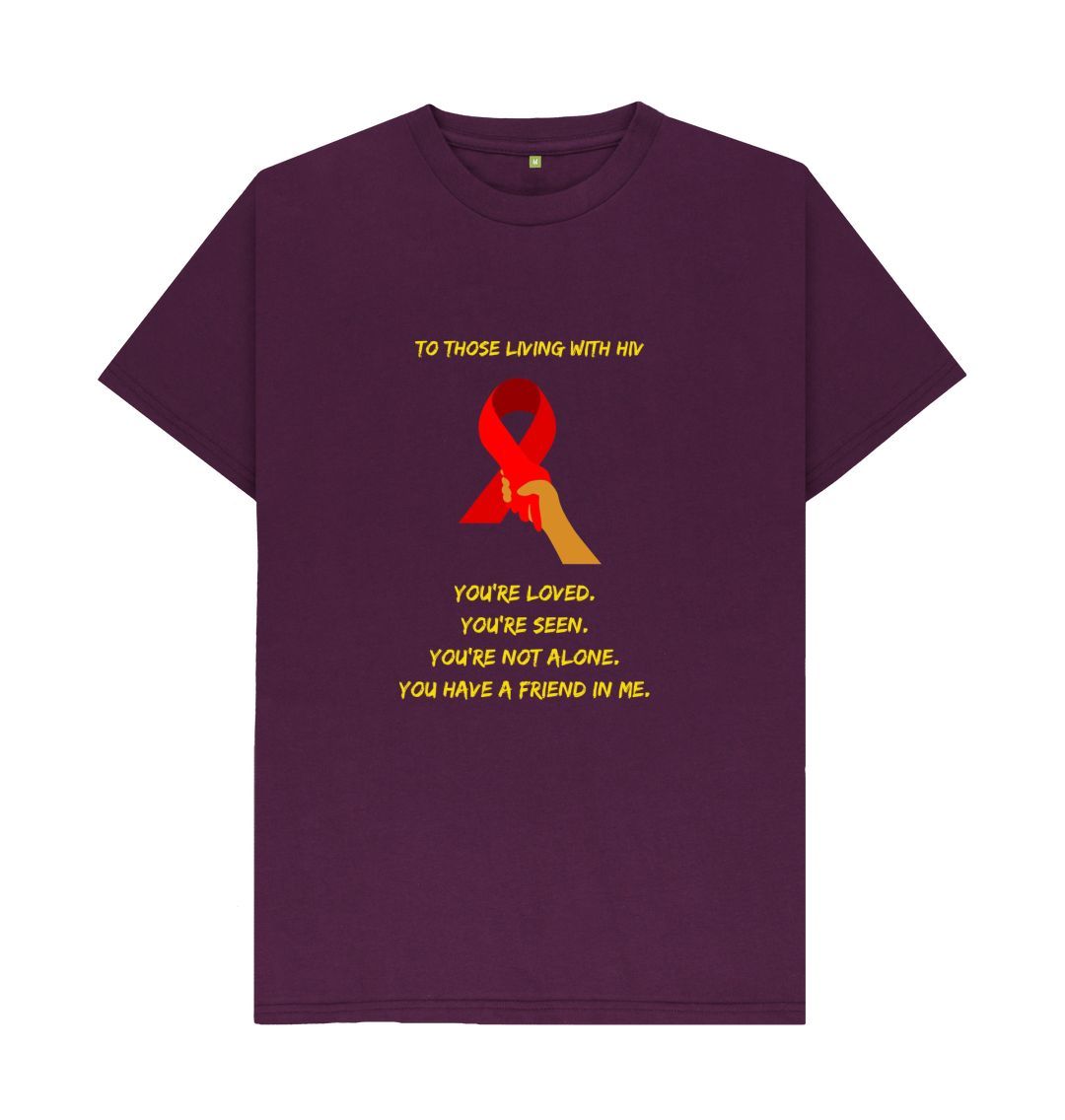 Purple \ud83c\uddec\ud83c\udde7 HIV Outreach (Dark) - Unisex Organic Cotton T-Shirt