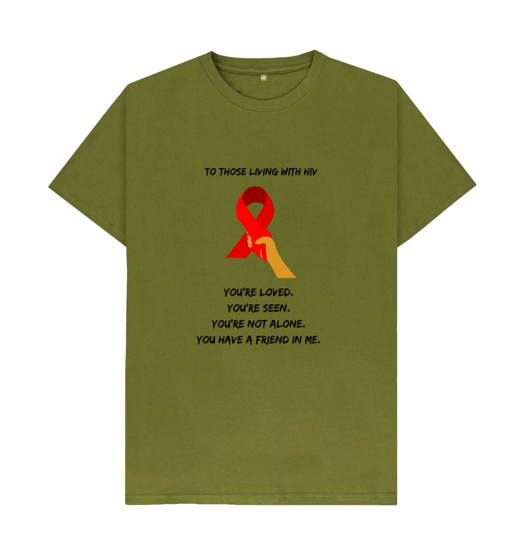 Moss Green \ud83c\uddec\ud83c\udde7 HIV Outreach (Light) - Unisex Organic Cotton T-Shirt