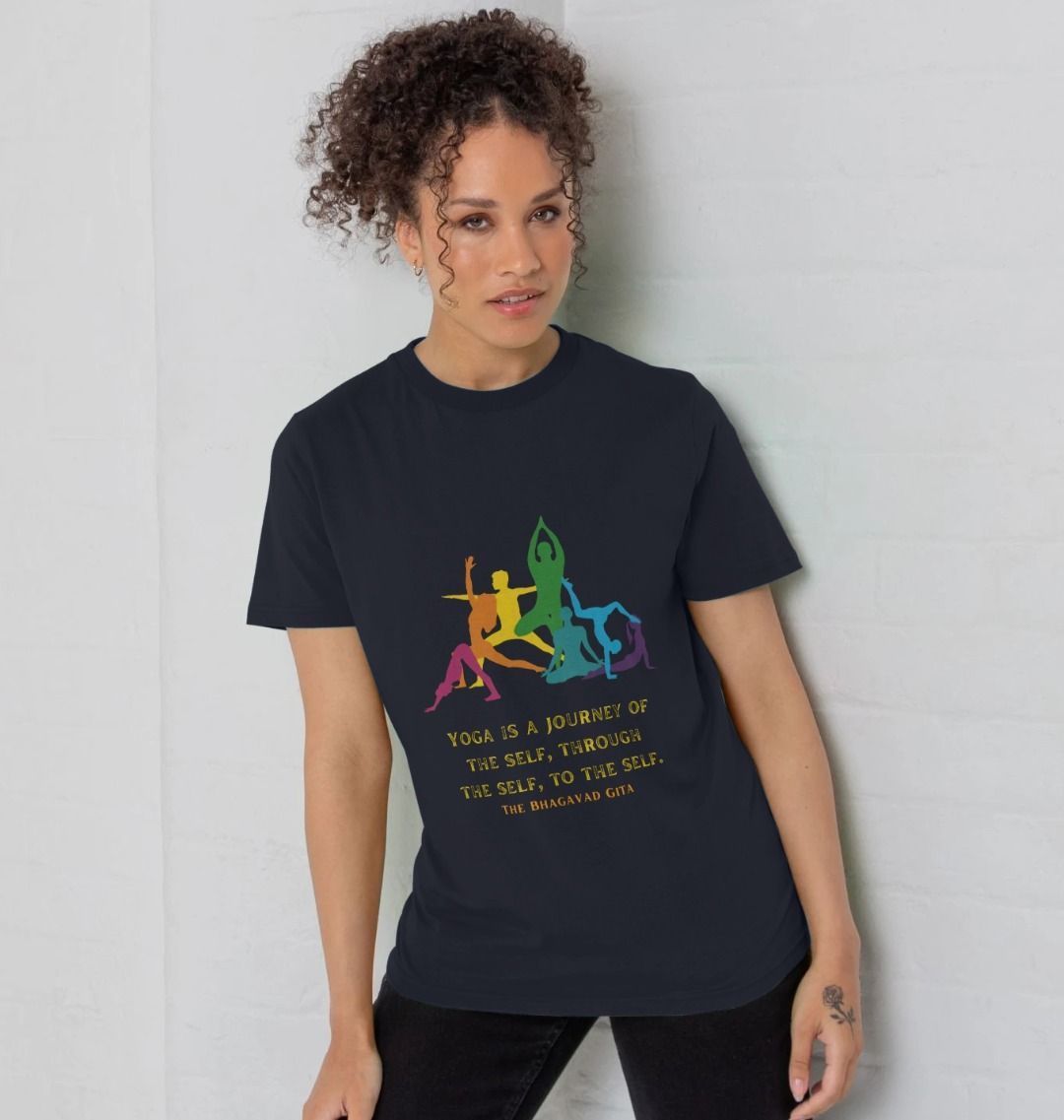 🇬🇧 Yoga is a journey (Dark) - Unisex Organic Cotton T-Shirt