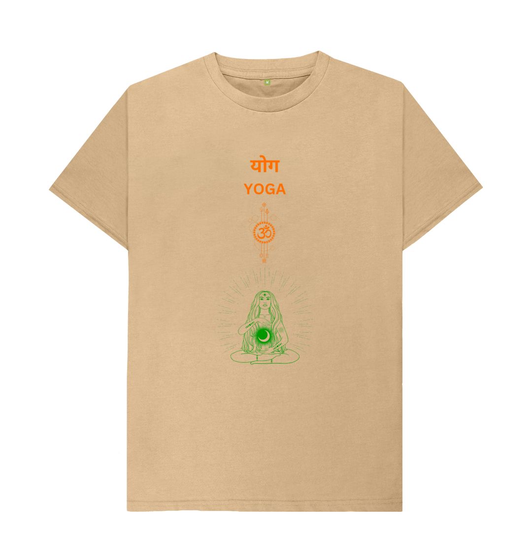 Sand \ud83c\uddec\ud83c\udde7 Yoga Om - Unisex Organic Cotton T-Shirt