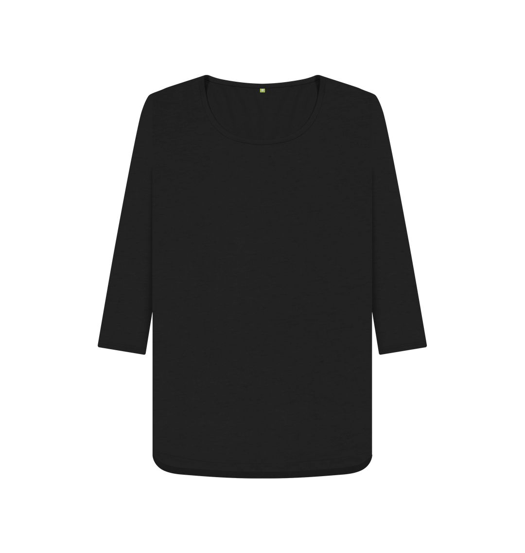 Black \\ud83c\\uddec\\ud83c\\udde7 Empty Canvas - Women's Organic 3\\\/4 Sleeve T-shirt