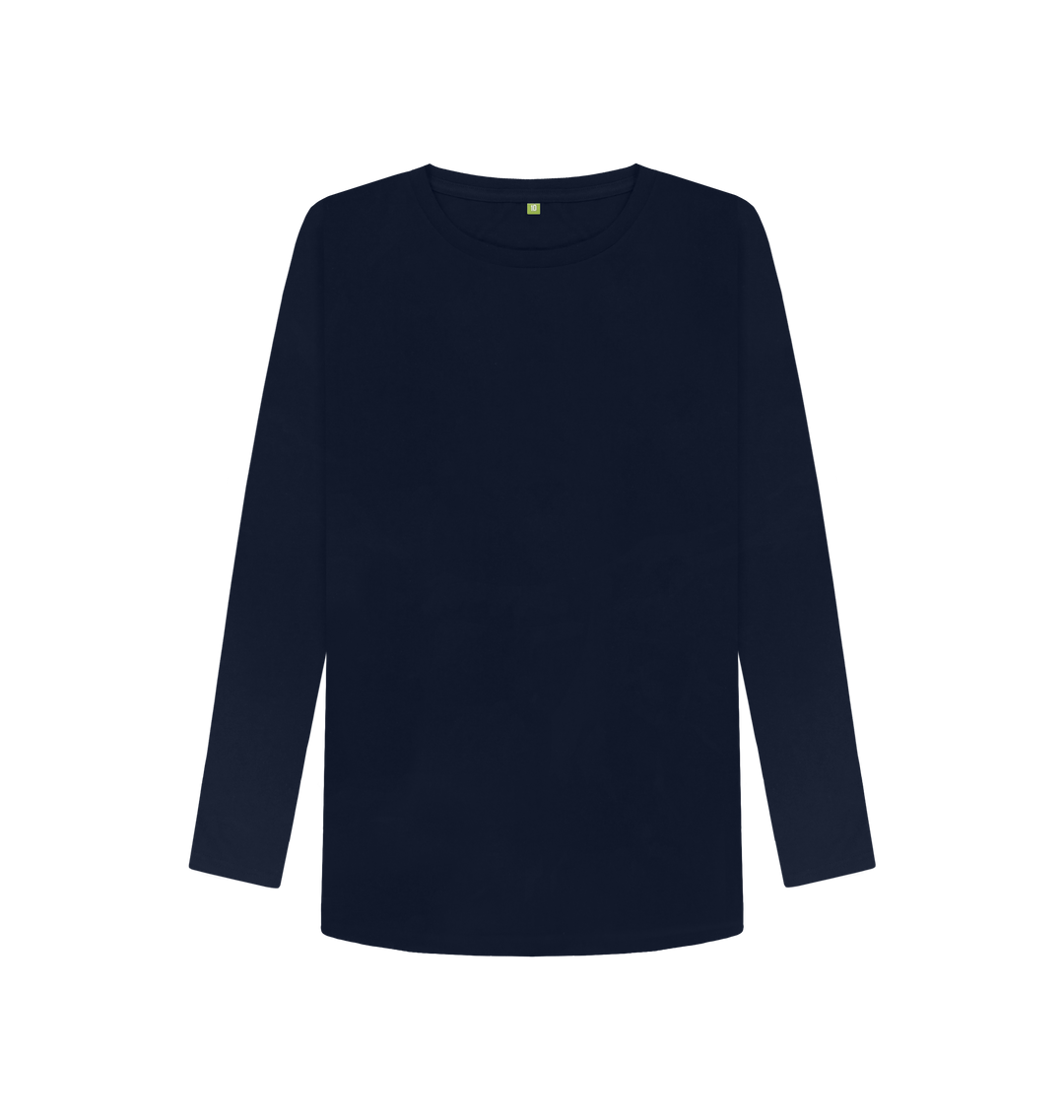 Navy Blue Printed Long Sleeve T Shirt Front