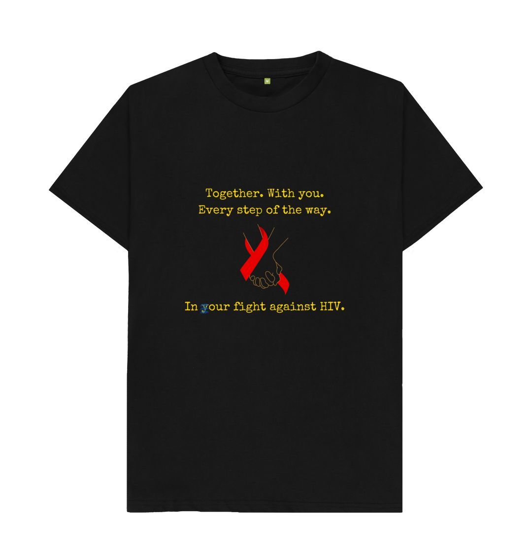 Black \ud83c\uddec\ud83c\udde7 United Against HIV (Dark) - Unisex Organic Cotton T-Shirt