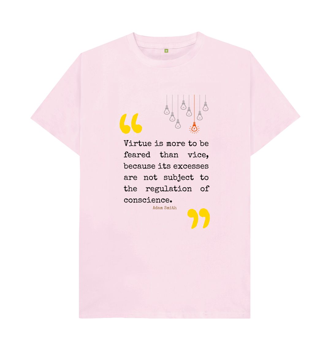 Pink \ud83c\uddec\ud83c\udde7 Virtue Is More To Be Feared Than Vice (Light)- Unisex Organic Cotton T-Shirt