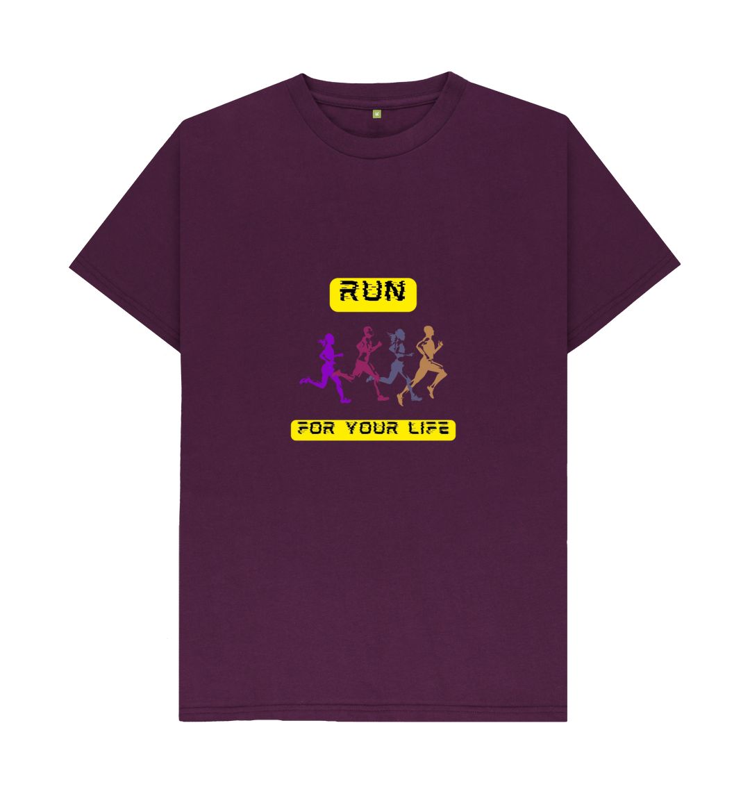 Purple \\\\ud83c\\\\uddec\\\\ud83c\\\\udde7 Run For Your Life - Unisex Organic Cotton T-Shirt