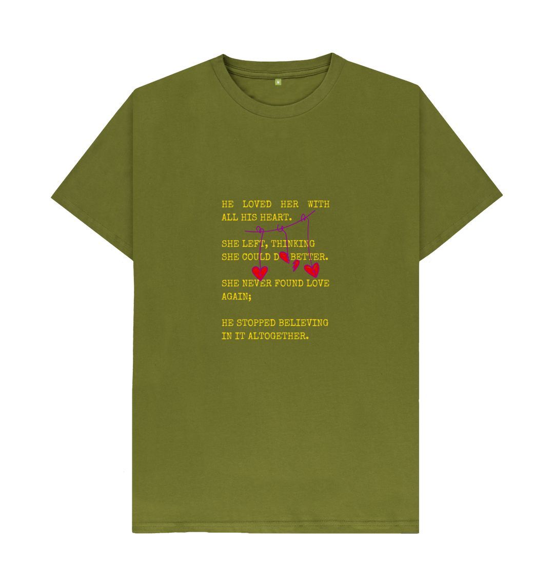 Moss Green \ud83c\uddec\ud83c\udde7 Unrequited Love (Dark) - Unisex Organic Cotton T-Shirt