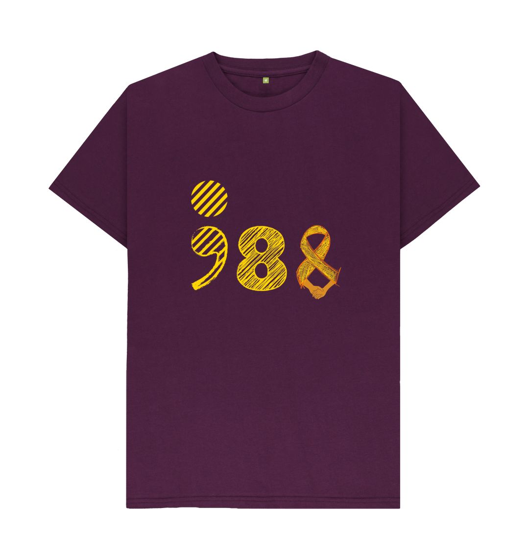 Purple \ud83c\uddec\ud83c\udde7 988 - Unisex Organic Cotton T-Shirt