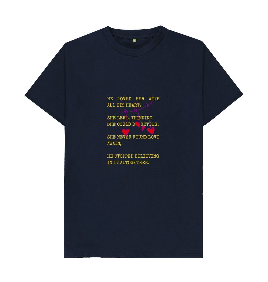 Navy Blue \\ud83c\\uddec\\ud83c\\udde7 Unrequited Love (Dark) - Unisex Organic Cotton T-Shirt